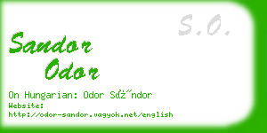 sandor odor business card